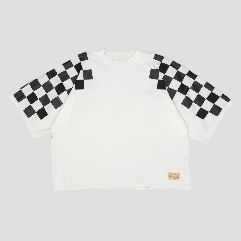 JERSEY RACER FLAG OVERSIZED-T-SHIRTS Knit Fabric Woven Fabric Fleece Fabric