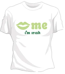 Kiss Me I'm Irish Girls T-Shirt Sequined Glittery Shiny