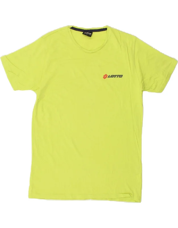 LOTTO Womens T-Shirt Top UK 14 Large Yellow Cotton Nylon Fabric Polyester Fabric Spandex Fabric LOTTO Womens T-Shirt Top UK 14 Large Yellow Cotton Nylon Fabric Polyester Fabric Spandex Fabric