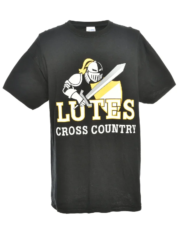 Lutes Cross Country Sports T-shirt - L Welt Pockets Slit Pockets Flap Pockets