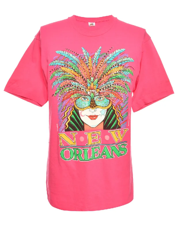 New Orleans Printed T-shirt - S Mesh Blend Leather Blend Suede Blend