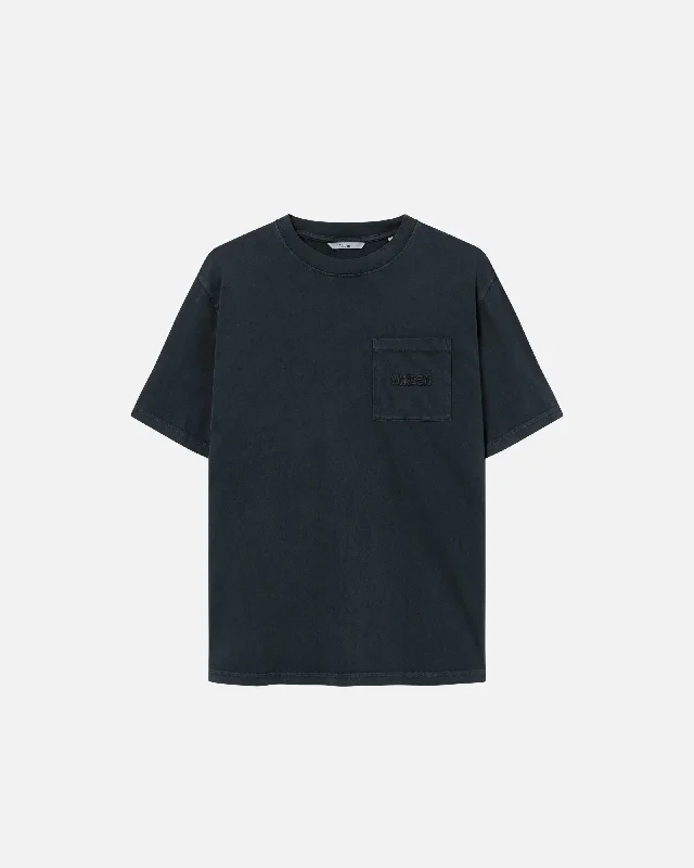 Over Dyed Tee Black Handmade Hand-knitted Hand-woven