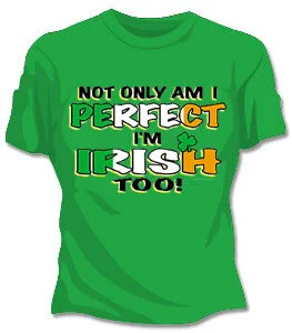 Perfect And Irish Too Womens T-Shirt Zippered Front Buttoned Front Snap Front