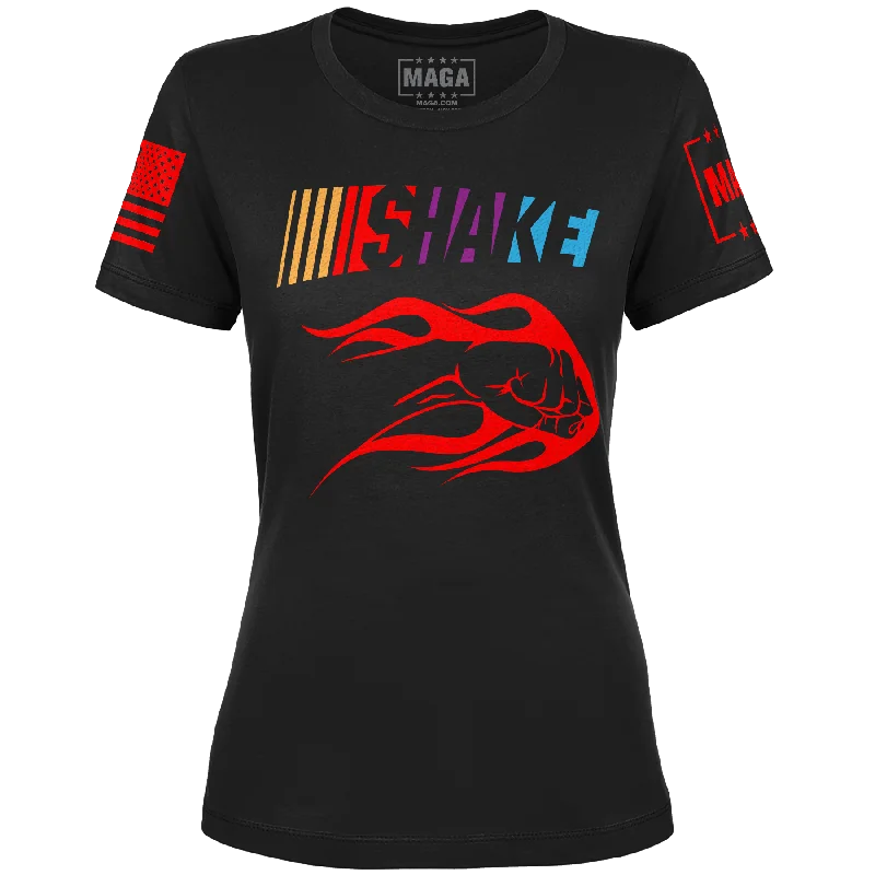 Shake Ladies Tee Hooded Caped Shawl Collar