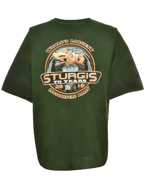 Sturgis Printed T-shirt - M Boxy Fit Fitted Loose