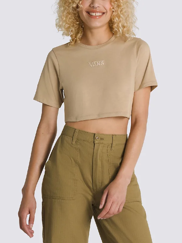 Flying V Crop T-Shirt Rayon Velvet Corduroy