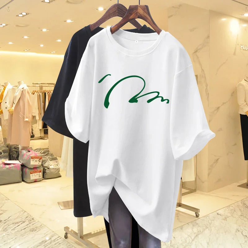 Women Casual Loose Cotton Vintage T-Shirt Modern Contemporary Chic