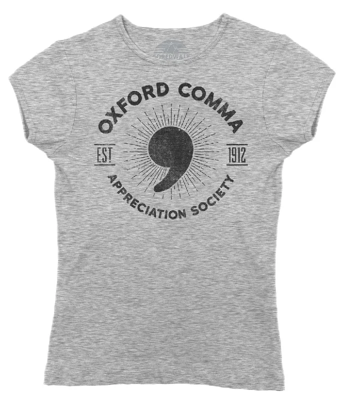 Women's Oxford Comma Appreciation Society T-Shirt Real Fur Shearling Chenille