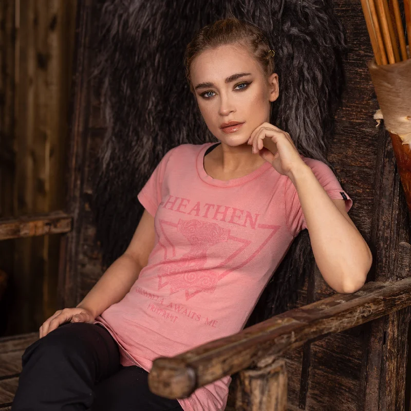 Women's Premium Tee, Heathen, Pink Oversized T-Shirt Spandex breathable