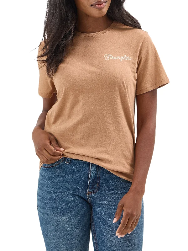 Wrangler Women's Western Desert Bull Rider Tobacco T-Shirt Hooded Caped Shawl Collar Wrangler Women's Western Desert Bull Rider Tobacco T-Shirt Hooded Caped Shawl Collar