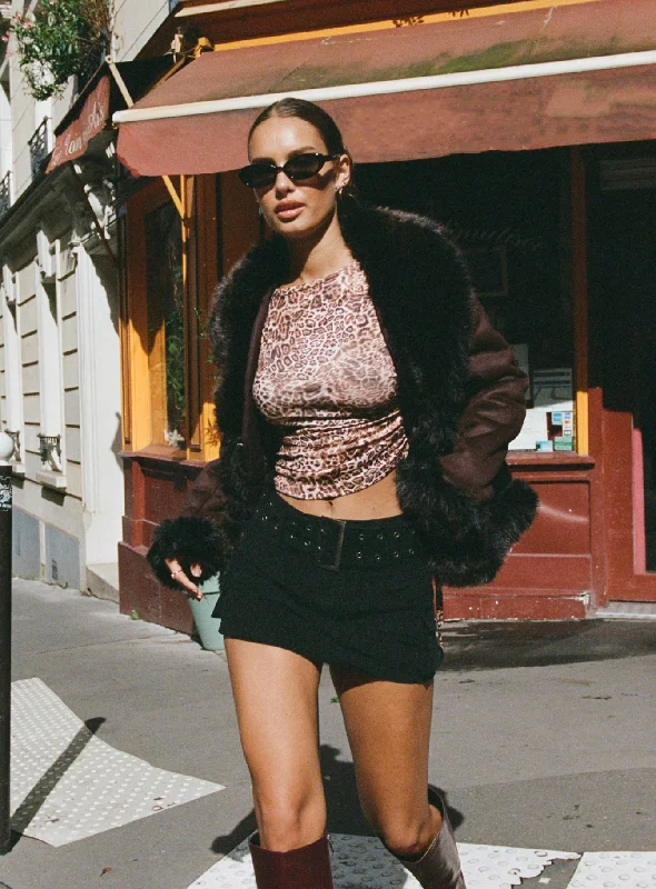 Iconic Cargo Mini Skirt Black button skirt front