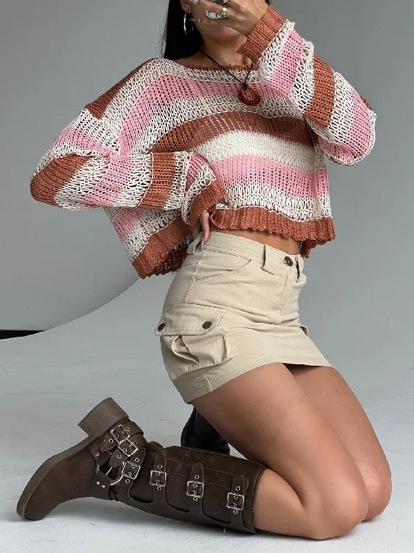 Lydie Cargo Mini Skirt Beige Petite leather skirt bold