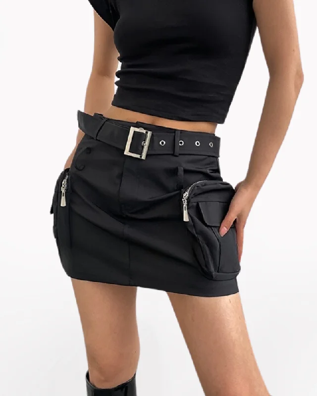 Spicy Girl Cargo Mini Skirt modal blend skirt