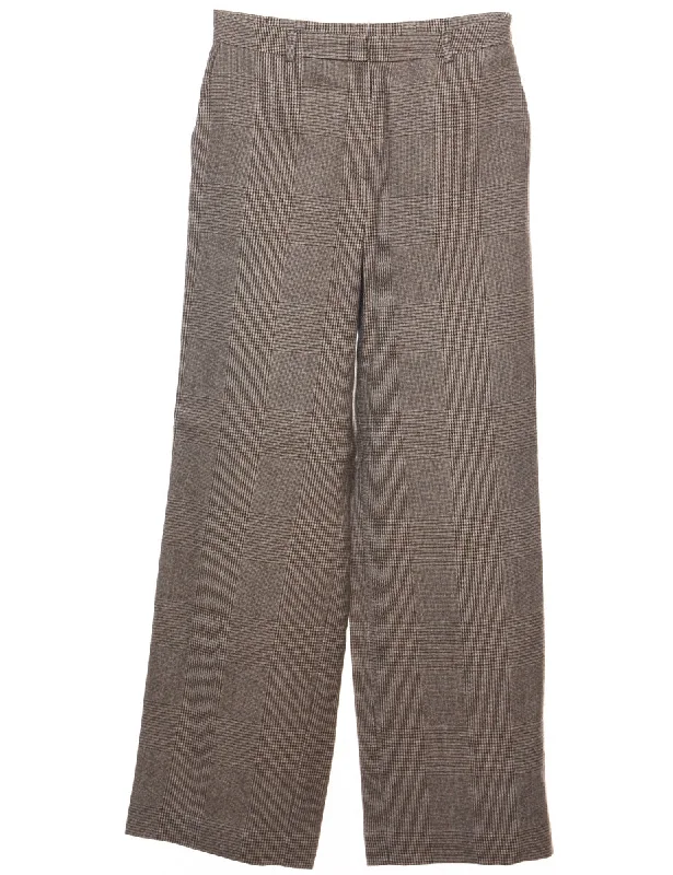 Wool Talbots Light Brown Checked Trousers - W28 L31