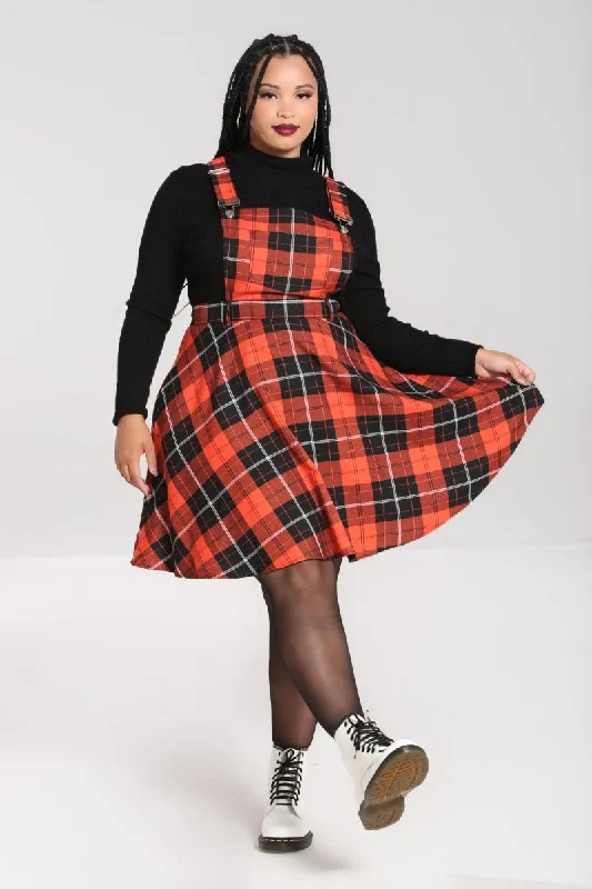 Clementine Pinafore Dress Orange and Black