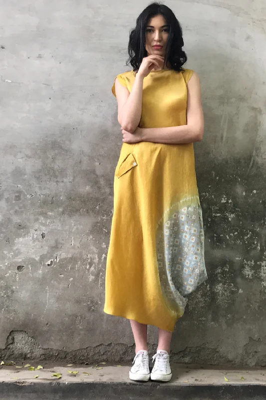 Mustard Cowl Kurta Dress