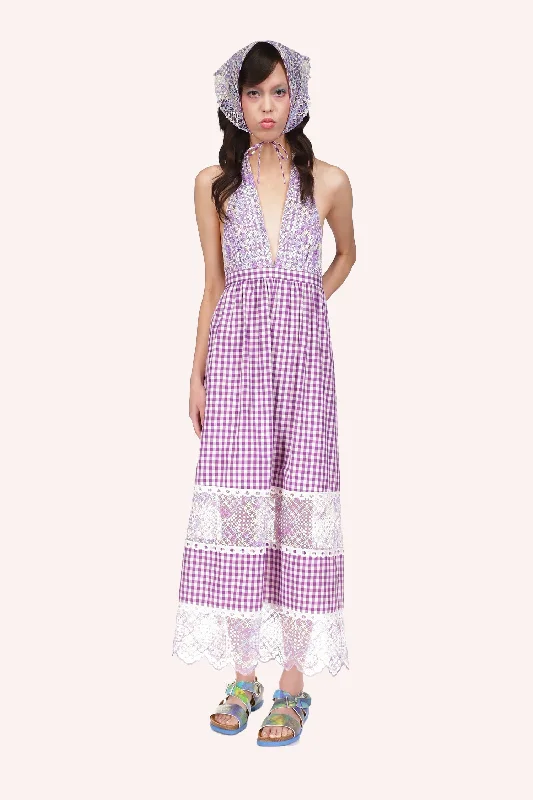 Gingham Halter Dress