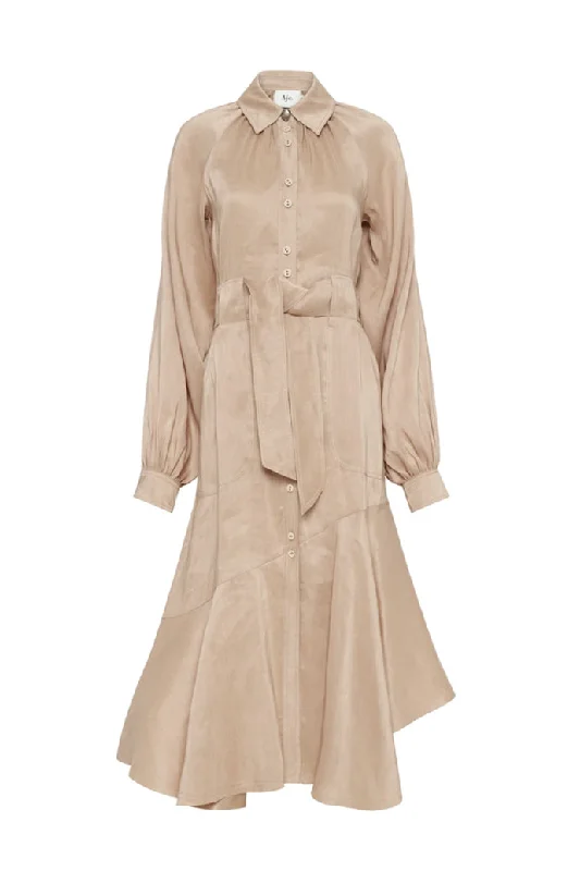 Giorgio Dress Beige Ecru by Aje