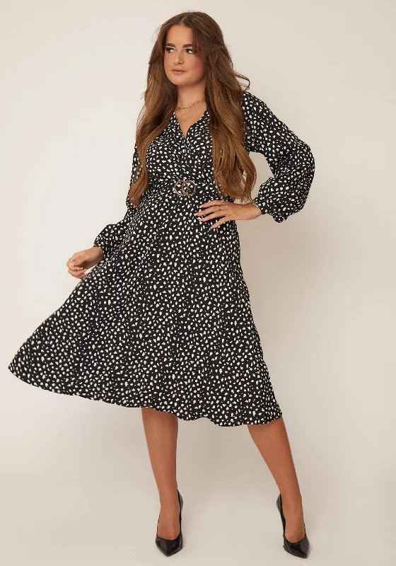 Girl In Mind Nadine Dalmatian Print Dress, Black