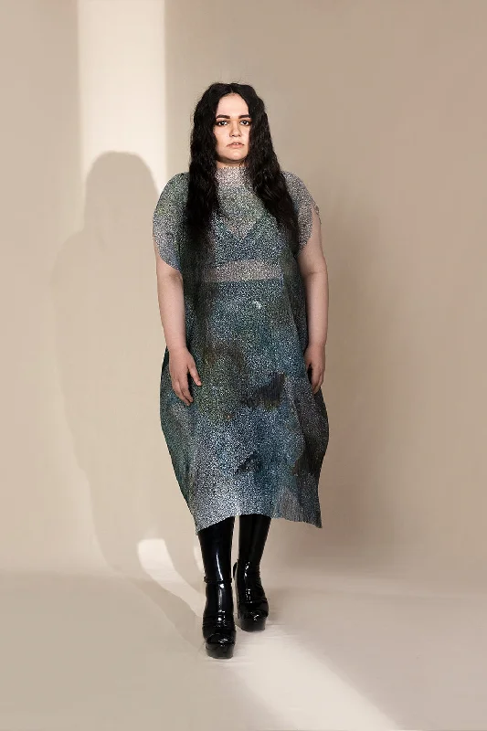 Boat Neck Draped Dress