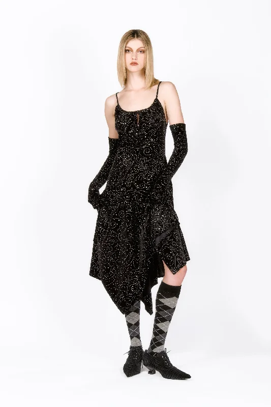 Jubilee Velvet Godet Dress