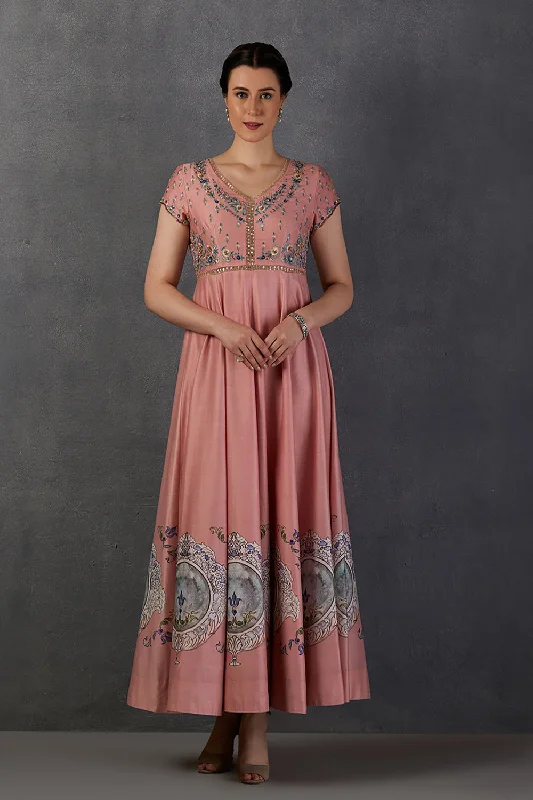 Fresh Pink Silk Chanderi  Dress  (Mk-11)