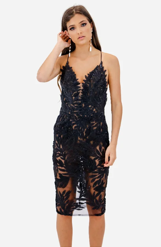Talia Black Dress by Nadine Merabi