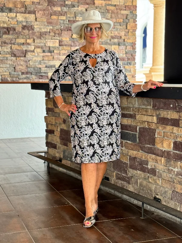 NAUTICAL LANE KEYHOLE DRESS