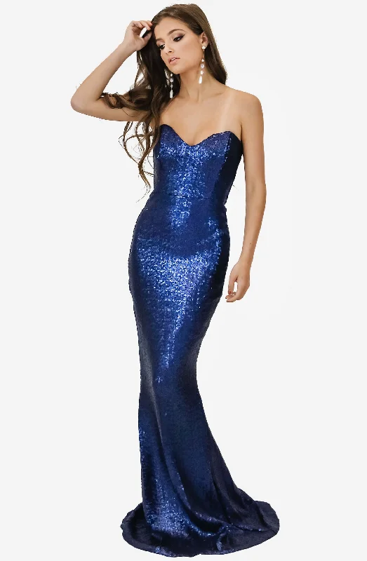 Spellbound Strapless Navy Gown by Nookie