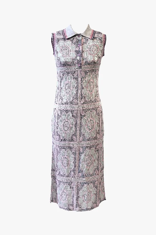 Opalescent Knit Polo Dress