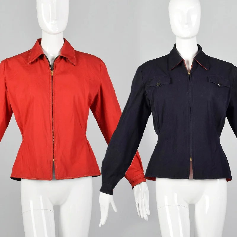 1950s Red and Navy Reversible Jacket with Pockets Herringbone Jacket Houndstooth Jacket Plaid Jacket 1950s Red and Navy Reversible Jacket with Pockets Herringbone Jacket Houndstooth Jacket Plaid Jacket