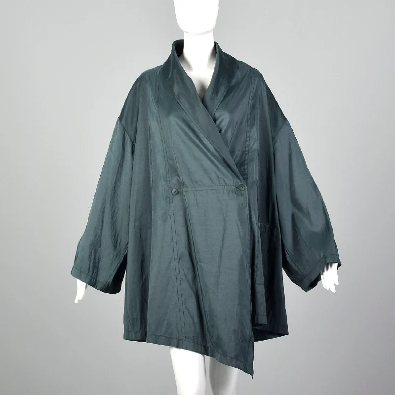 1990s Hino & Malee Green Asymmetric Jacket Insulated Jacket Fitted Jacket Loose Jacket 1990s Hino & Malee Green Asymmetric Jacket Insulated Jacket Fitted Jacket Loose Jacket