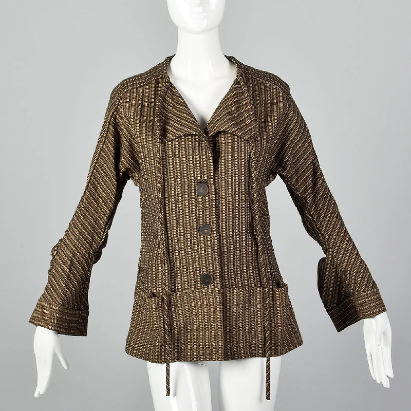 2000s Marni Brown Wool Jacket Belted Jacket Elasticated Jacket Padded Jacket