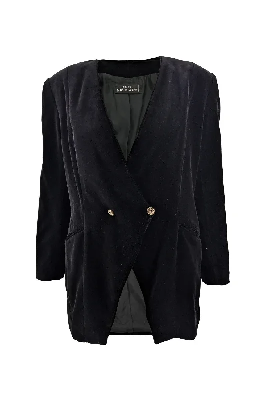 Atos Lombardini Vintage Black Velvet Shoulder Pads Jacket, 1980s Satin Jacket Silk Jacket Chiffon Jacket Atos Lombardini Vintage Black Velvet Shoulder Pads Jacket, 1980s Satin Jacket Silk Jacket Chiffon Jacket