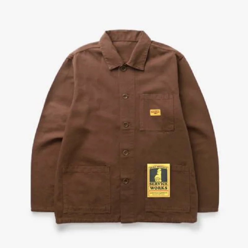Classic Coverall Jacket - Brown Striped Jacket Polka Dot Jacket Floral Jacket