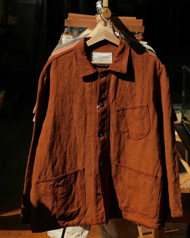 Cutch Hand-Dyed Hemp Work Jacket Welt Pockets Slit Pockets Flap Pockets