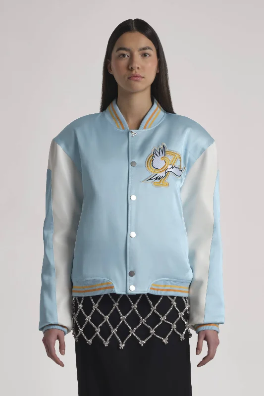 Flying Dove Varsity Jacket Faux Fur Jacket Real Fur Jacket Shearling Jacket