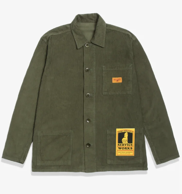 Corduroy Coverall Jacket - Olive Lace Jacket Ribbed Jacket Sequined Jacket