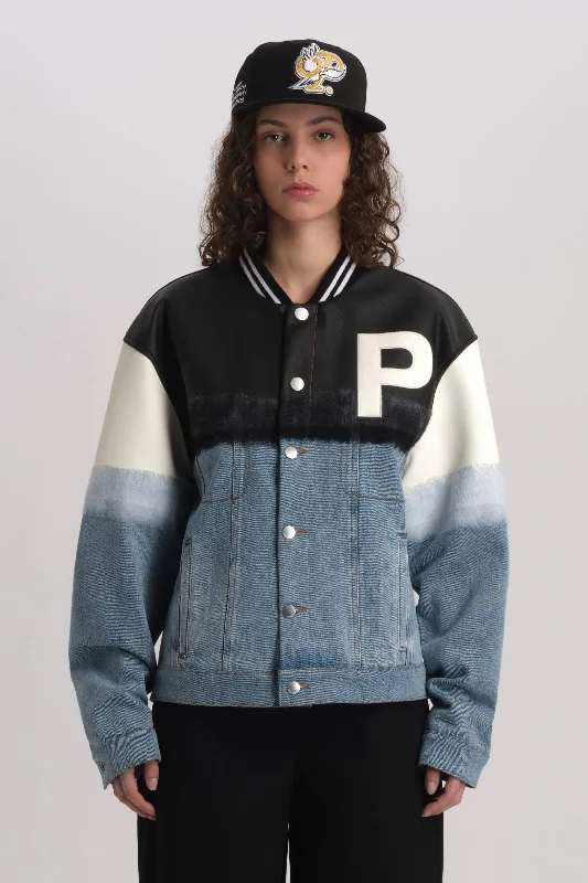 Varsity Jacket Zip Front Button Front Snap Front