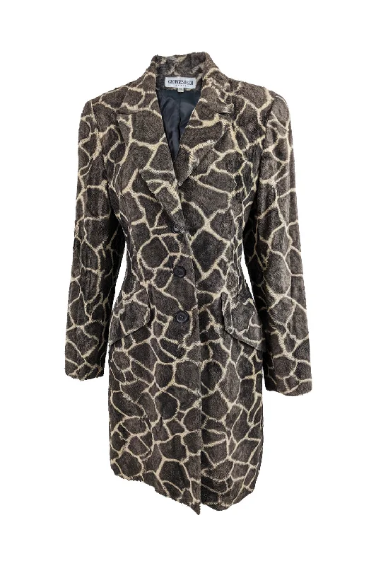 Georges Rech Vintage Womens Giraffe Print Faux Fur Jacket,1990s Insulated Jacket Fitted Jacket Loose Jacket Georges Rech Vintage Womens Giraffe Print Faux Fur Jacket,1990s Insulated Jacket Fitted Jacket Loose Jacket