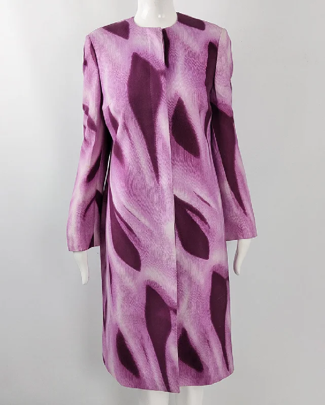 Gianni Versace Vintage Pink & Purple Silk Duster Jacket, S/S 1999 Denim Jacket Leather Jacket Suede Jacket Gianni Versace Vintage Pink & Purple Silk Duster Jacket, S/S 1999 Denim Jacket Leather Jacket Suede Jacket