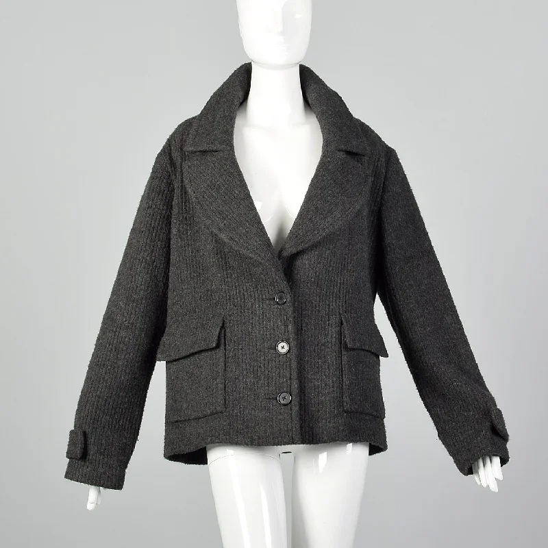 Fall 2008 Runway Alexander Wang Oversized Gray Jacket Faux Fur Fabric Real Fur Fabric Shearling Fabric Fall 2008 Runway Alexander Wang Oversized Gray Jacket Faux Fur Fabric Real Fur Fabric Shearling Fabric