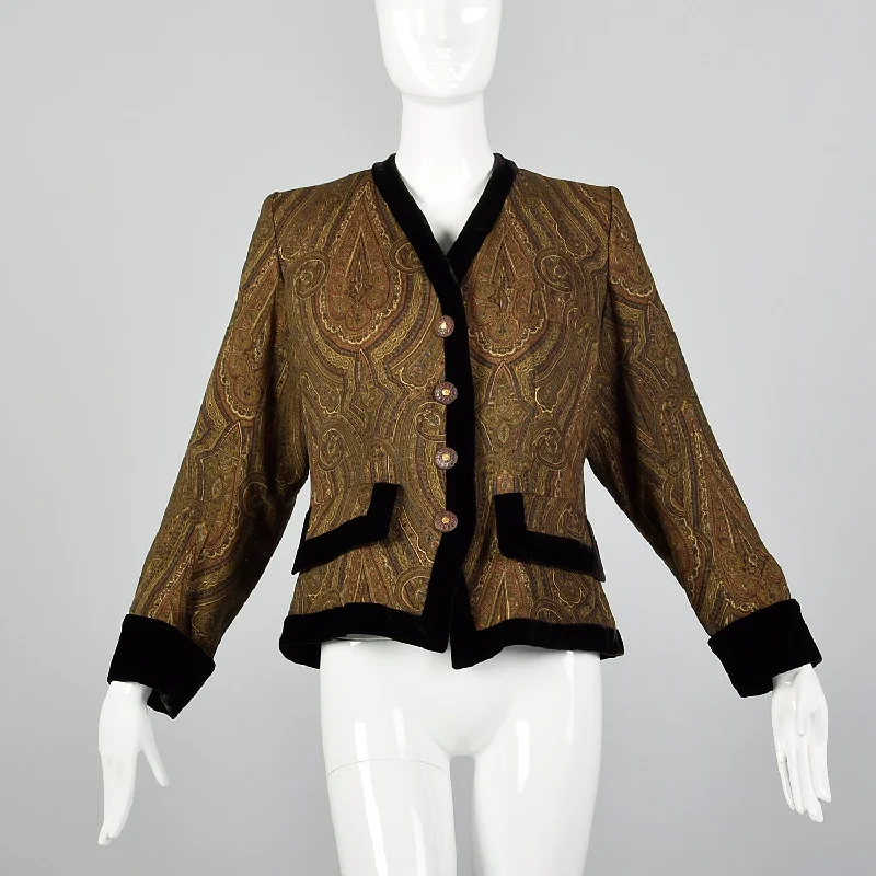 Large Yves Saint Laurent Rive Gauche 1990s Jacket Print Jacket Jacquard Jacket Patchwork Jacket Large Yves Saint Laurent Rive Gauche 1990s Jacket Print Jacket Jacquard Jacket Patchwork Jacket