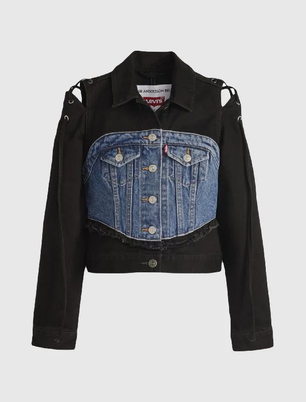 ANDERSSON BELL HALF TRUCKER JACKET Satin Jacket Silk Jacket Chiffon Jacket