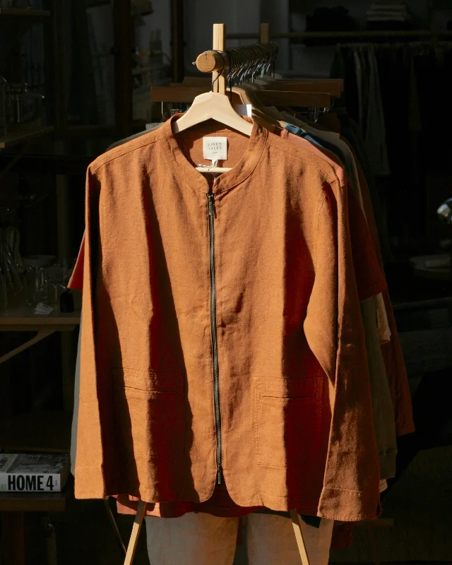 Linen Cherry Tree Jacket - Hazelnut Denim Jacket Leather Jacket Suede Jacket