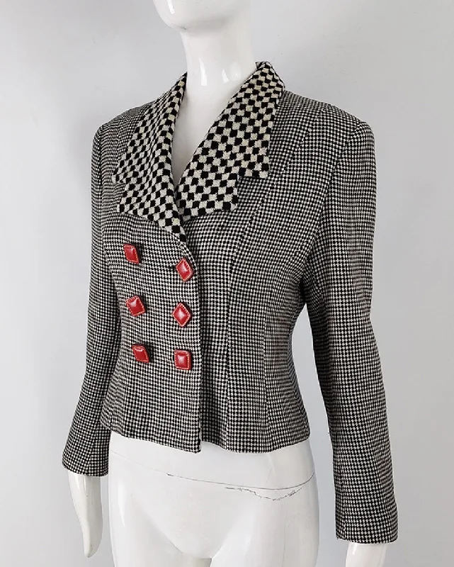 Lolita Lempicka Vintage Wool Check Tailored Jacket Wool Jacket Cashmere Jacket Tweed Jacket Lolita Lempicka Vintage Wool Check Tailored Jacket Wool Jacket Cashmere Jacket Tweed Jacket