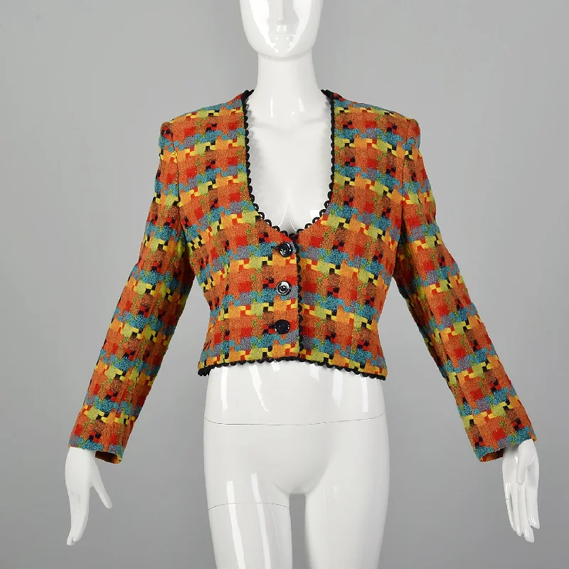 Medium Emanuel Ungaro 1990s Colorful Jacket Trench Coat Raincoat Waterproof Jacket