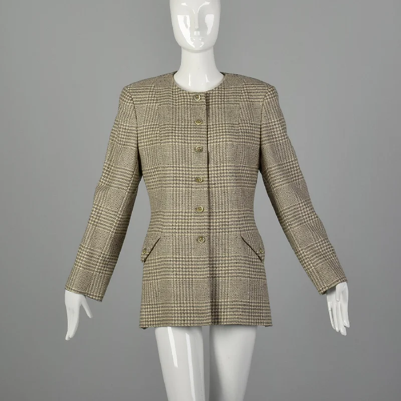 Medium Valentino Miss V 1990s Tweed Jacket Nylon Fabric Polyester Fabric Spandex Fabric Medium Valentino Miss V 1990s Tweed Jacket Nylon Fabric Polyester Fabric Spandex Fabric