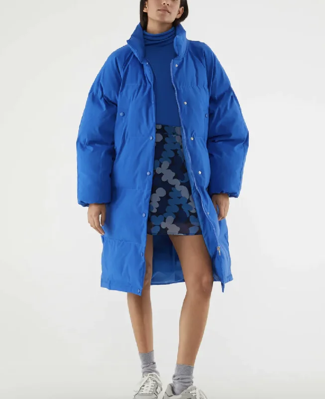Oversized Down Jacket - Blue Herringbone Jacket Checkered Jacket Solid Jacket