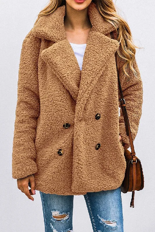 Lapel Buttons Front Faux Shearling Shaggy Oversized Coat Jacket Notch Collar Peter Pan Collar Cowl Neck Lapel Buttons Front Faux Shearling Shaggy Oversized Coat Jacket Notch Collar Peter Pan Collar Cowl Neck
